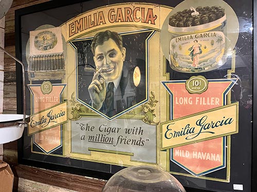 Vintage Emilia Garcia Cigar Advertising Sign This is a Emilia Garcia Cigar Advertising Display Sign
